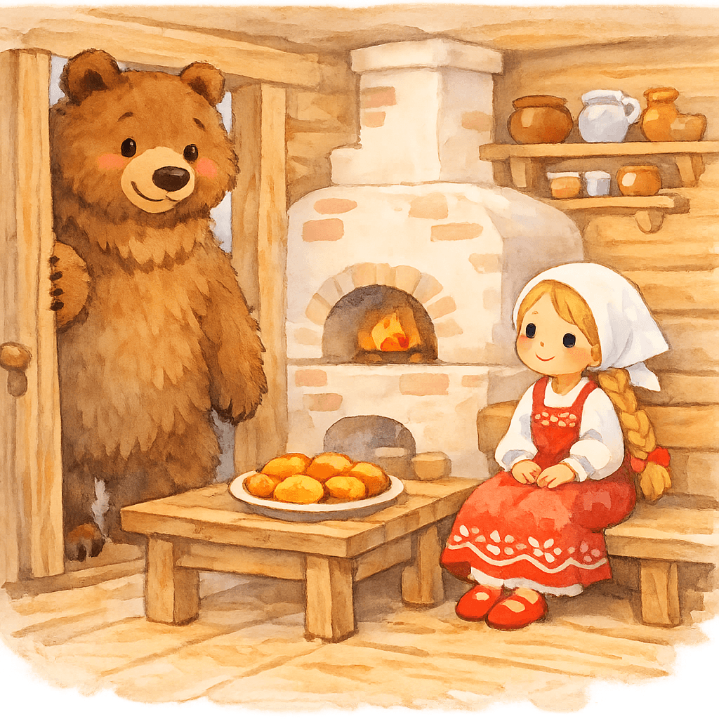 Медведь и Машенька встретились в избушке