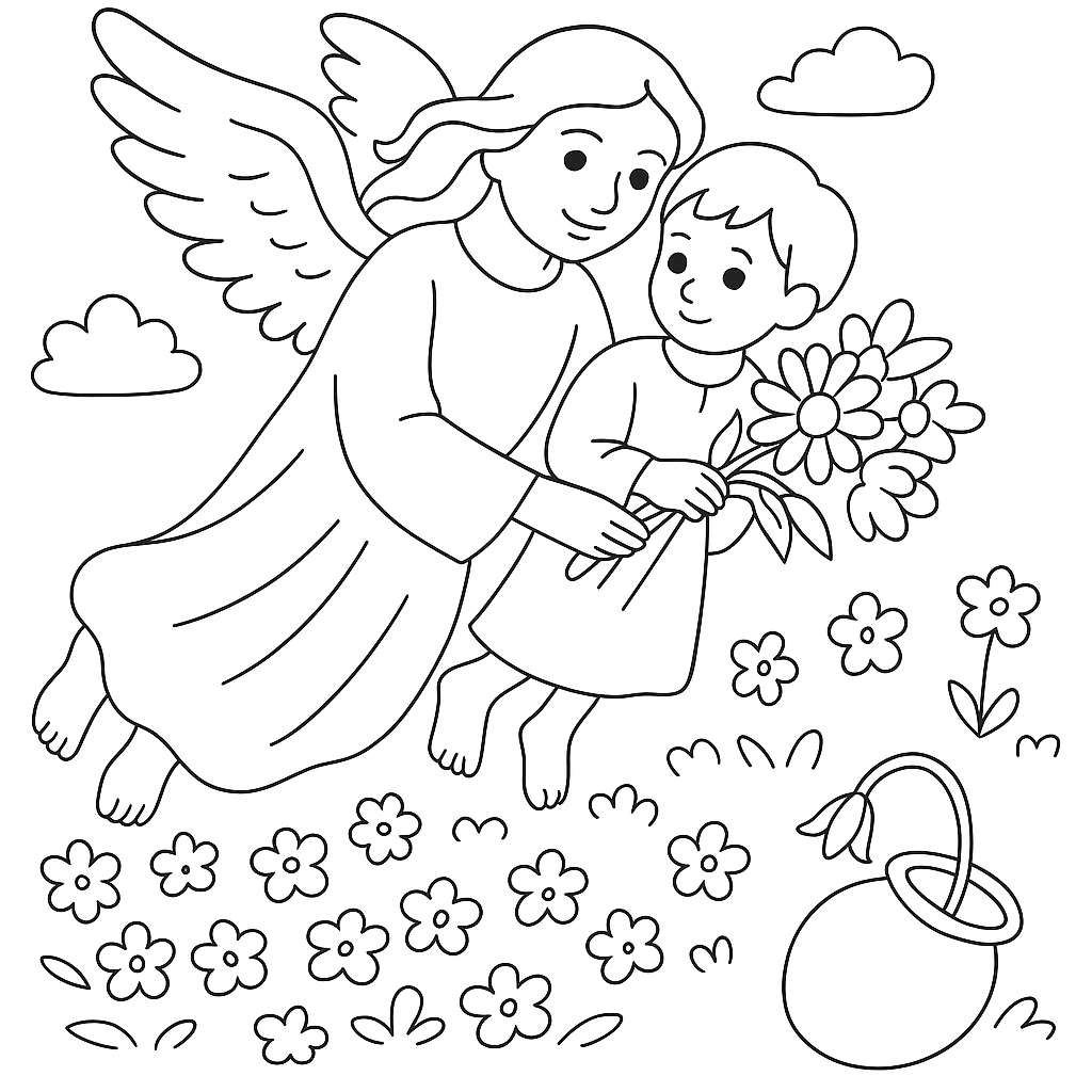Раскраска по сказке "Ангел"