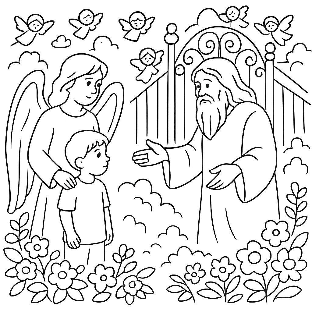 Раскраска по сказке "Ангел"