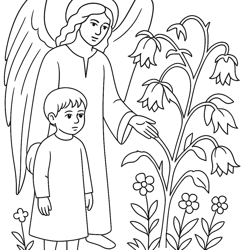 Раскраска по сказке "Ангел"