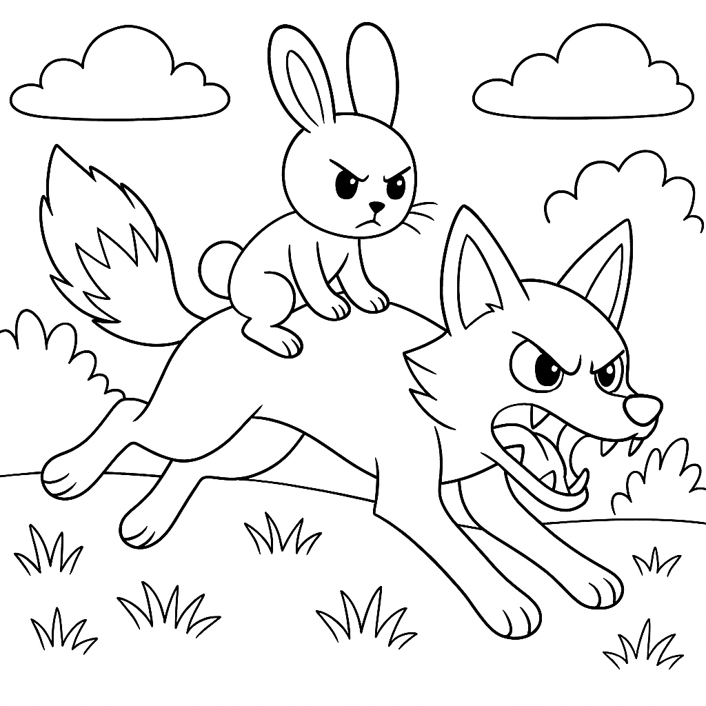 Раскраска по сказке "Как братец кролик опять перехитрил братца лиса"