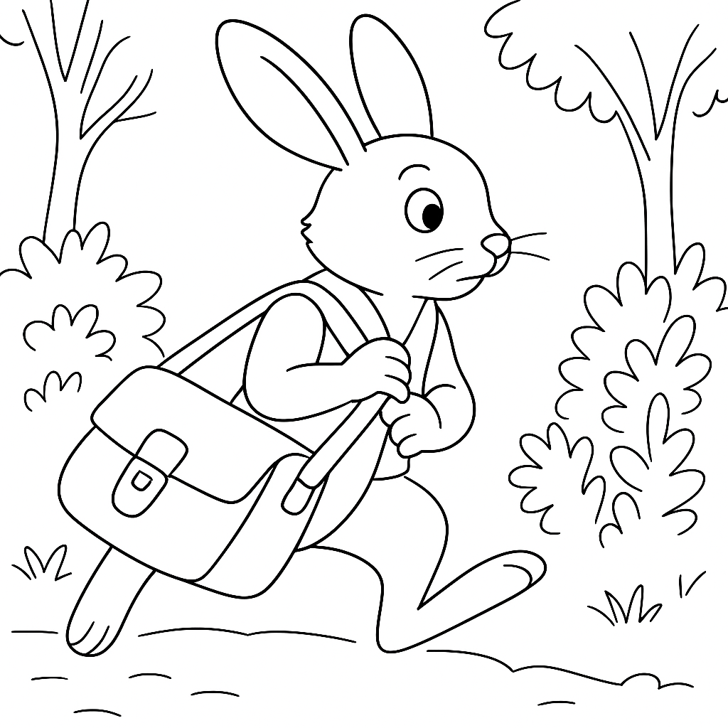 Раскраска по сказке "Как братец лис охотился, а добыча досталась братцу кролику"