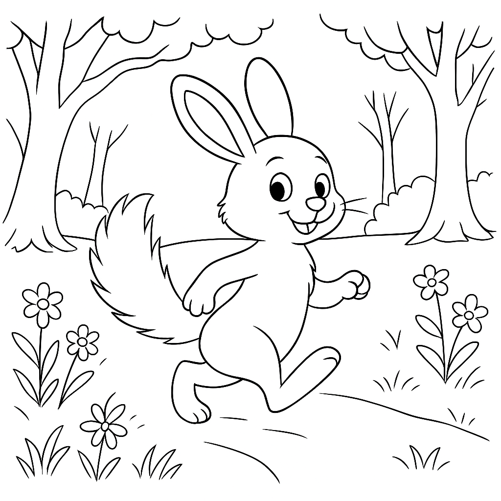 Раскраска по сказке "Как братец кролик лишился хвоста"