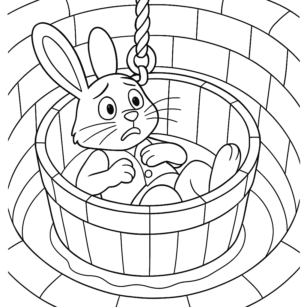 Раскраска по сказке "Братец кролик — рыболов"
