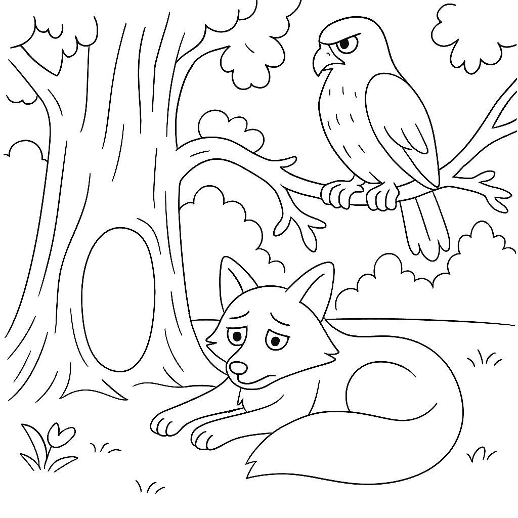 Раскраска по сказке "Как братец кролик опять перехитрил братца лиса"