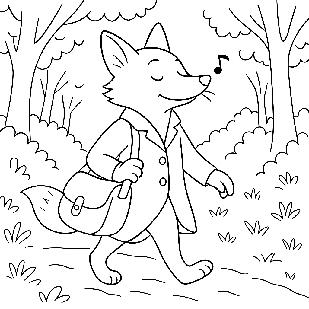 Раскраска по сказке "Как братец лис охотился, а добыча досталась братцу кролику"