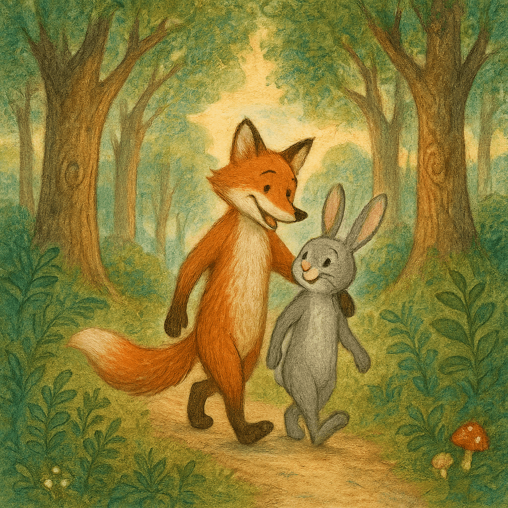 Финал: Лис ведёт Кролика через лес после приключения со Смоляным Чучелком