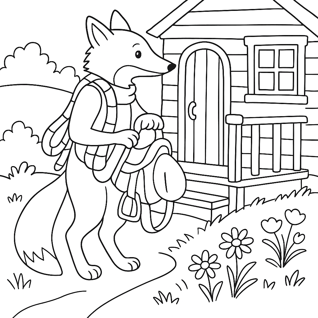 Раскраска по сказке "Сказка про лошадь братца кролика"