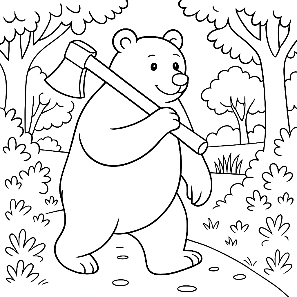 Раскраска по сказке "Братец медведь и сестрица лягушка"