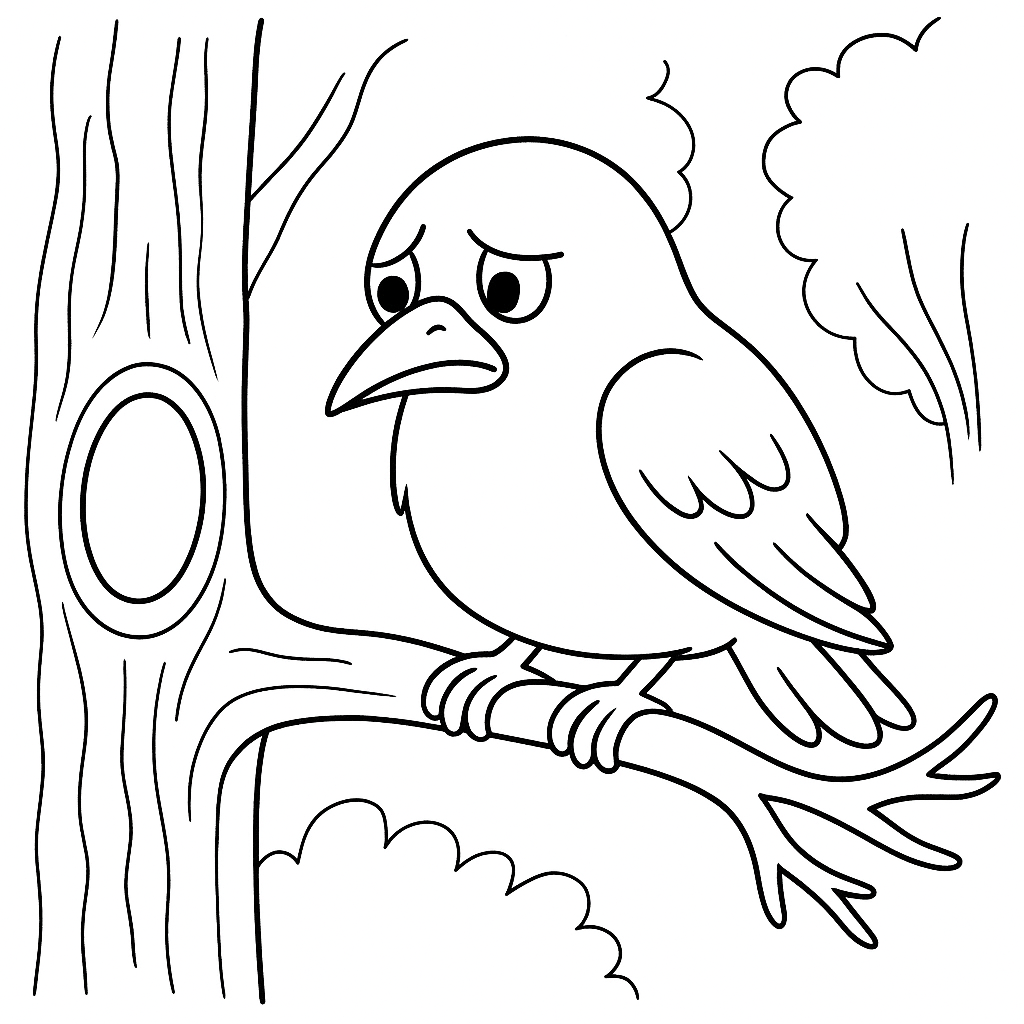 Раскраска по сказке "Как братец сарыч перехитрил братца лиса"