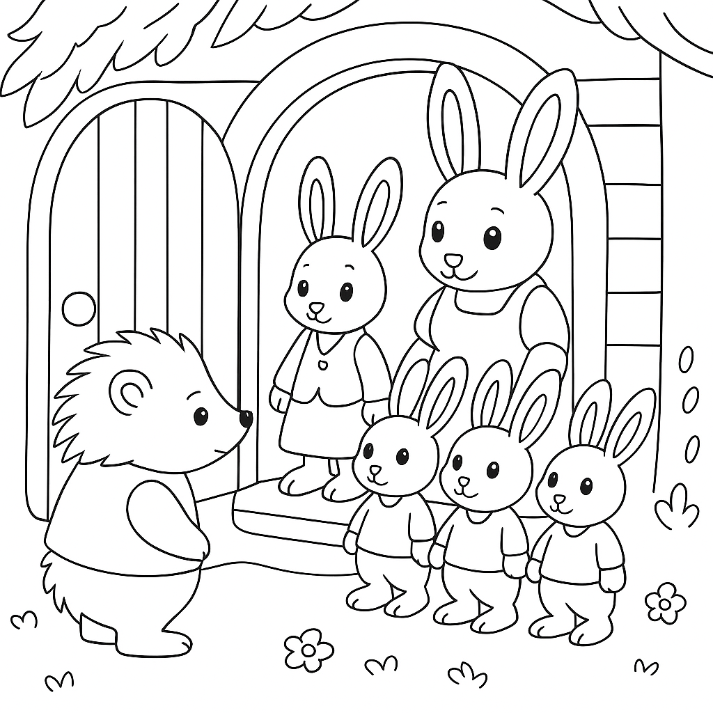 Раскраска по сказке "Братец кролик и братец лис"