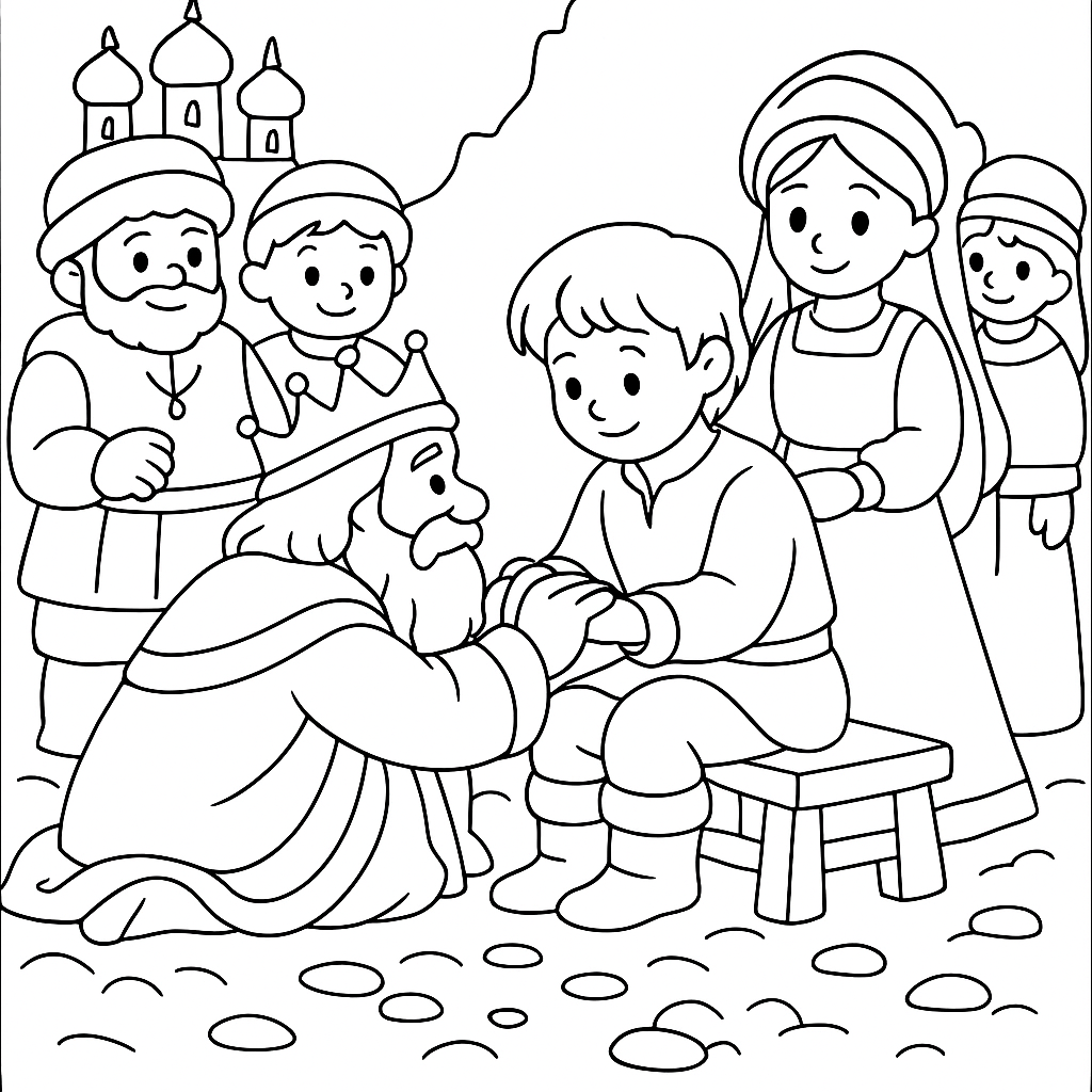 Раскраска по сказке "Летучий корабль"