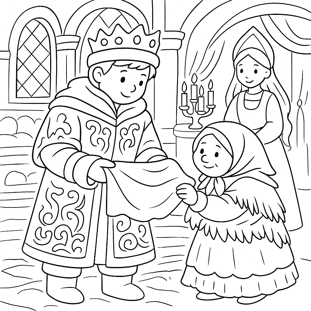 Раскраска по сказке "Василиса прекрасная"