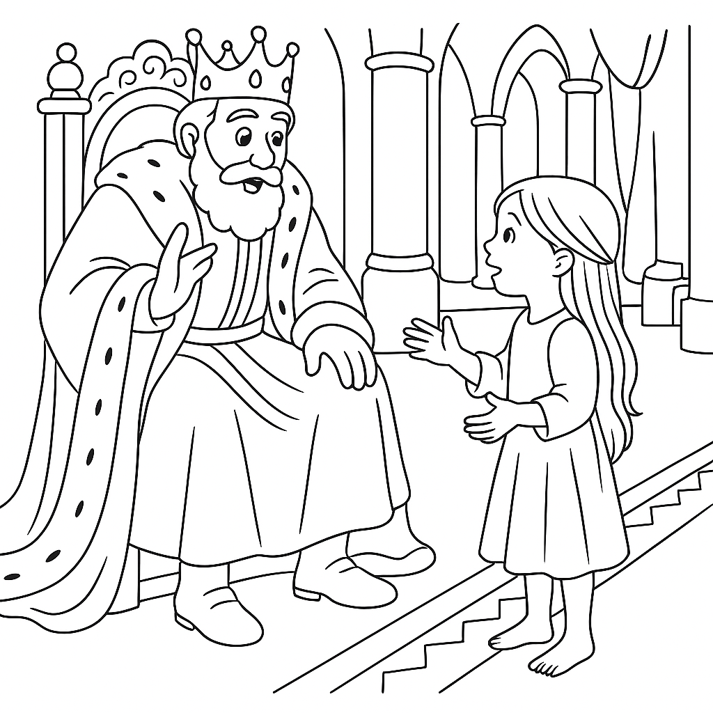 Раскраска по сказке "Дочь-семилетка"