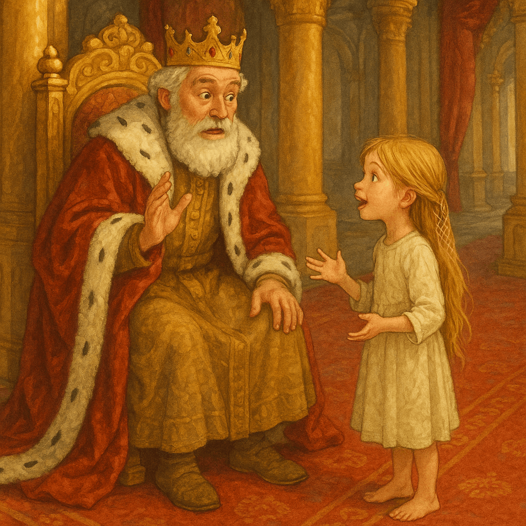 Семилетка и царь беседуют о жизни возле берега.