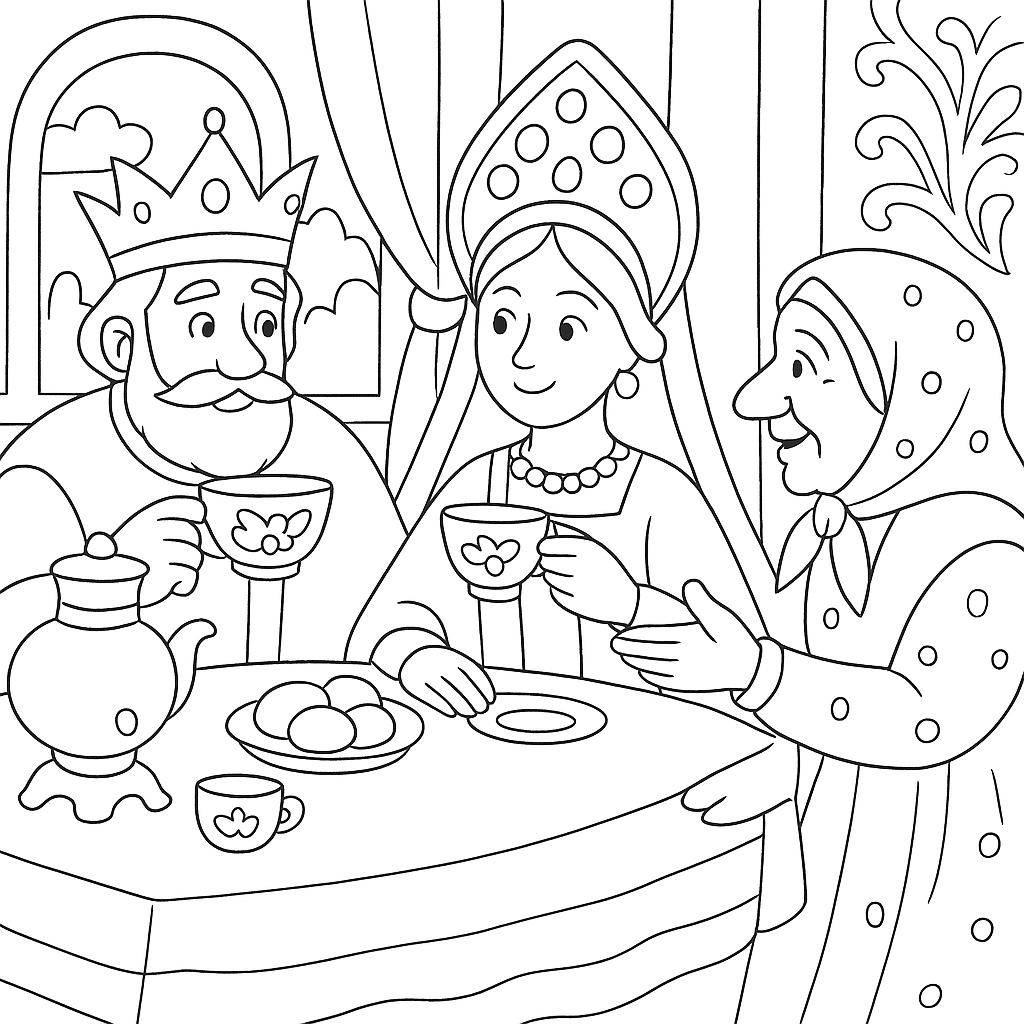 Раскраска по сказке "Волшебное кольцо"