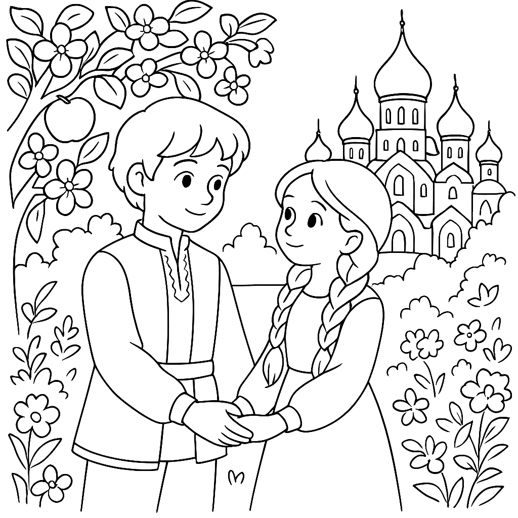 Раскраска по сказке "Соль в кушанье"