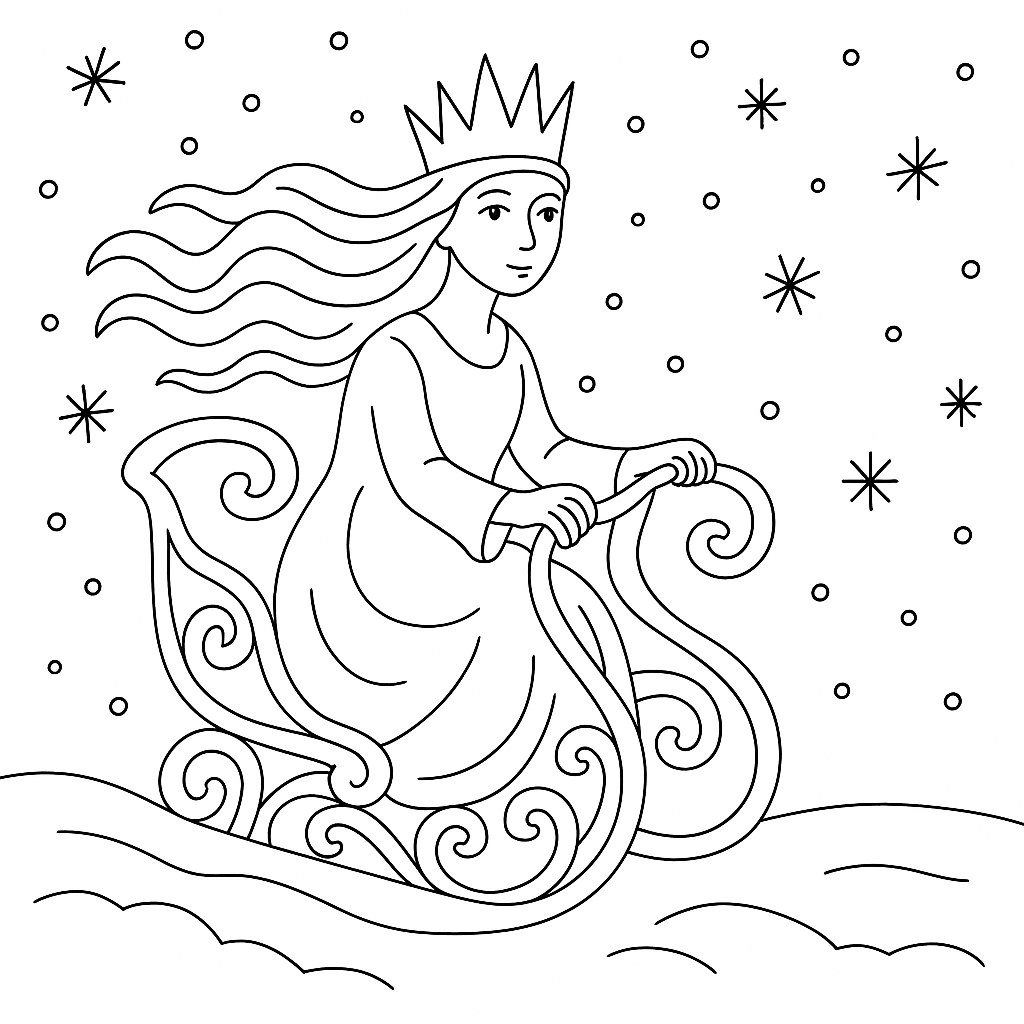 Раскраска по сказке "Чудная снежинка"