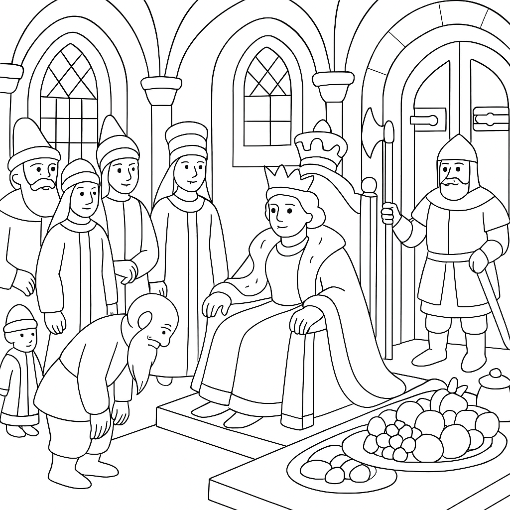 Раскраска по сказке "Сказка о рыбаке и рыбке"