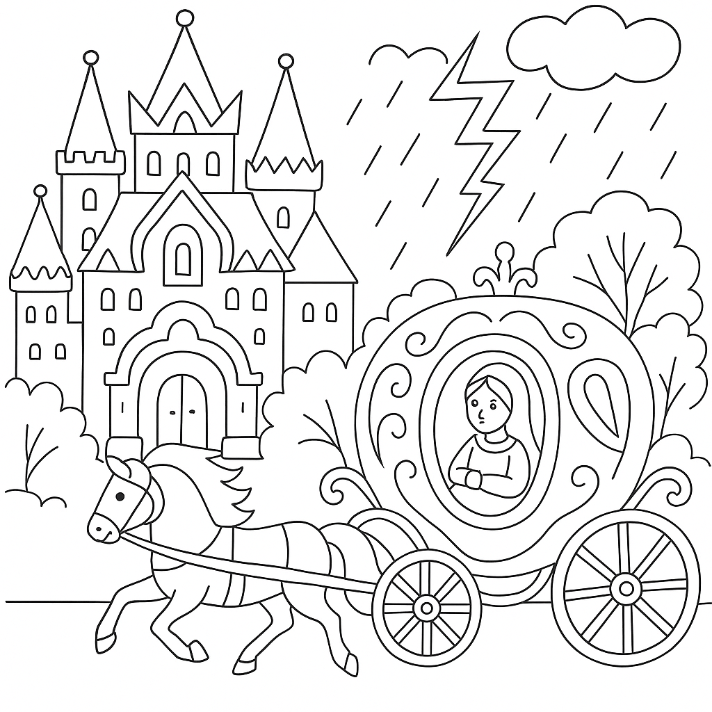 Раскраска по сказке "Иван Царевич и Царевна лягушка"