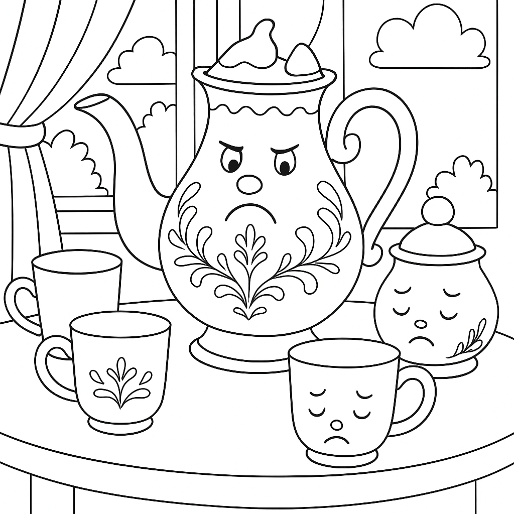 Раскраска по сказке "Чайник"
