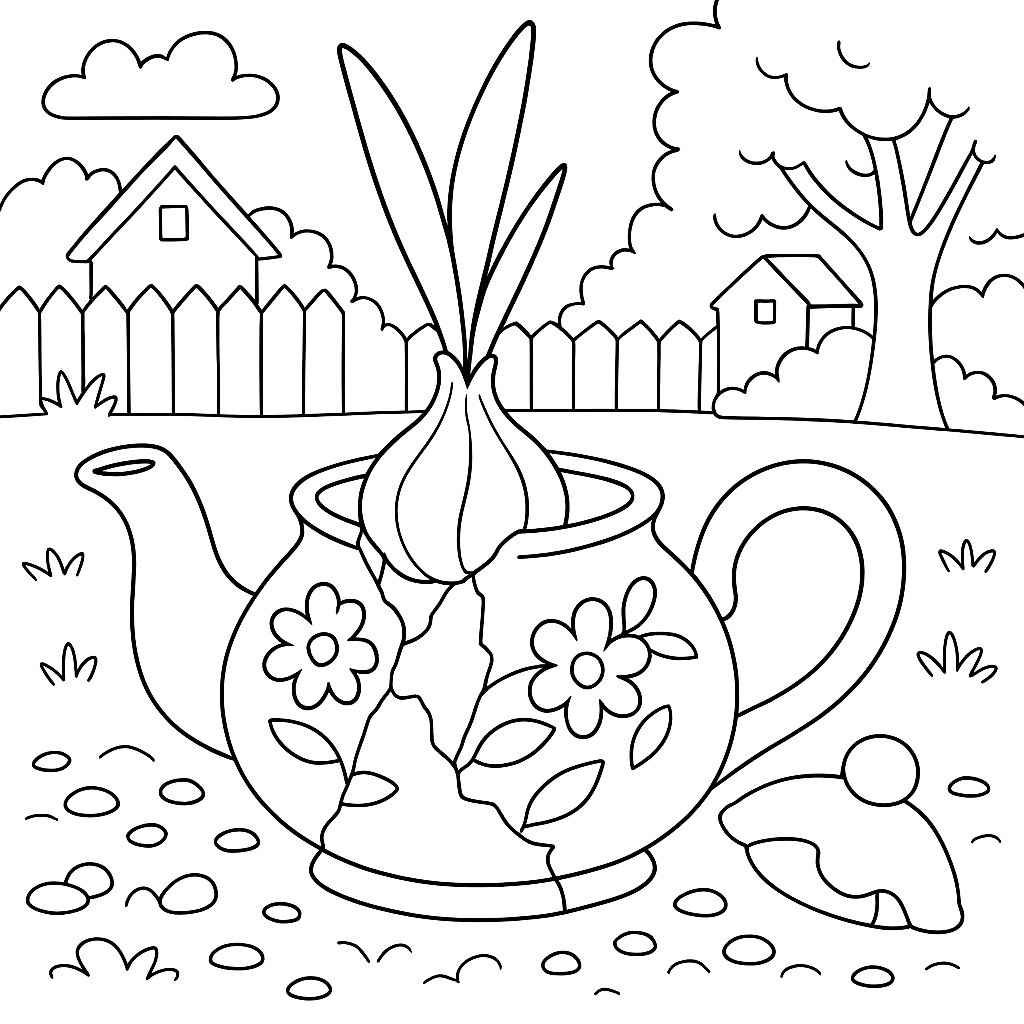 Раскраска по сказке "Чайник"