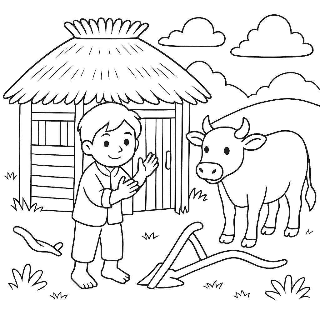 Раскраска по сказке "Дружные братья"