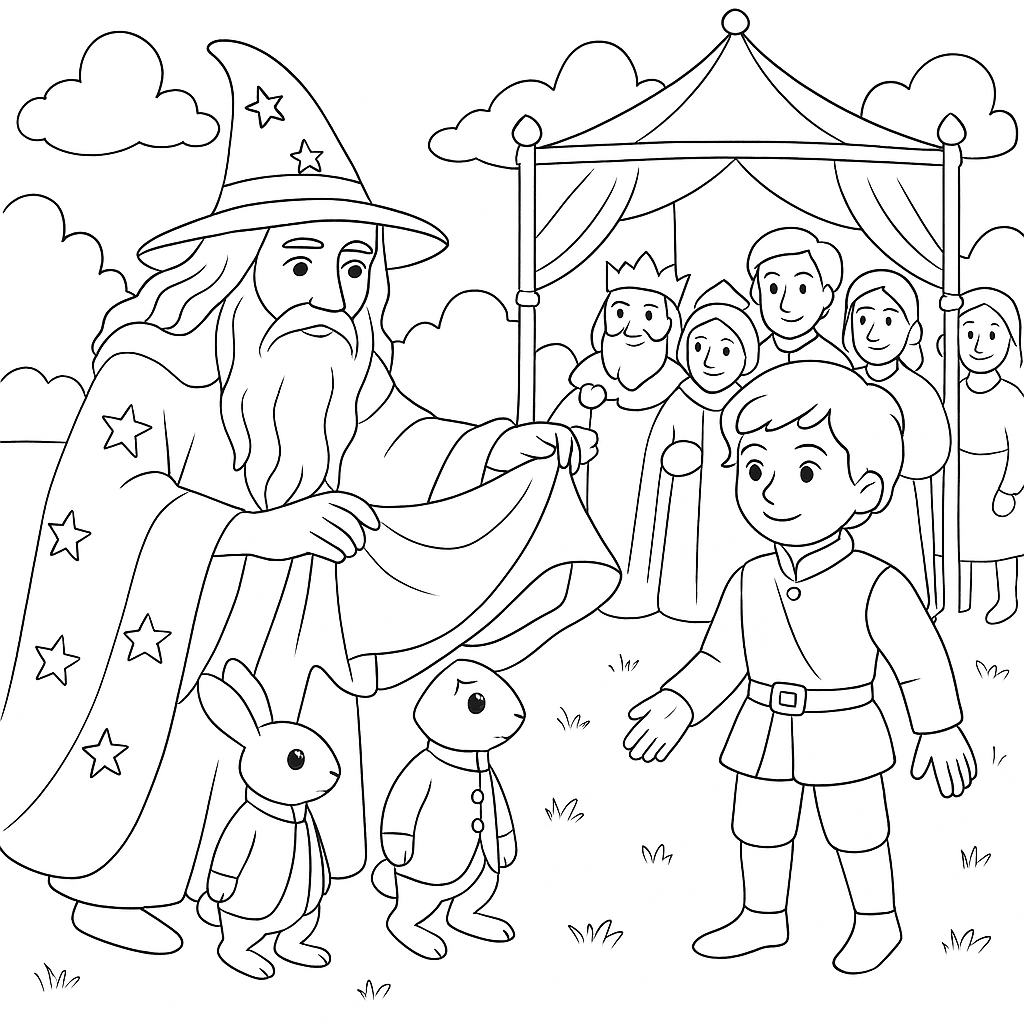 Раскраска по сказке "Принц Кролик"