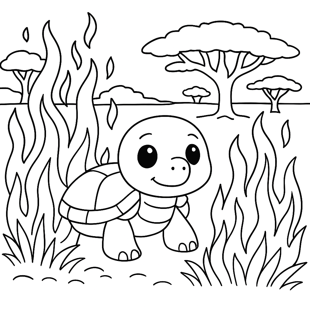 Раскраска по сказке "Гиена и черепаха"