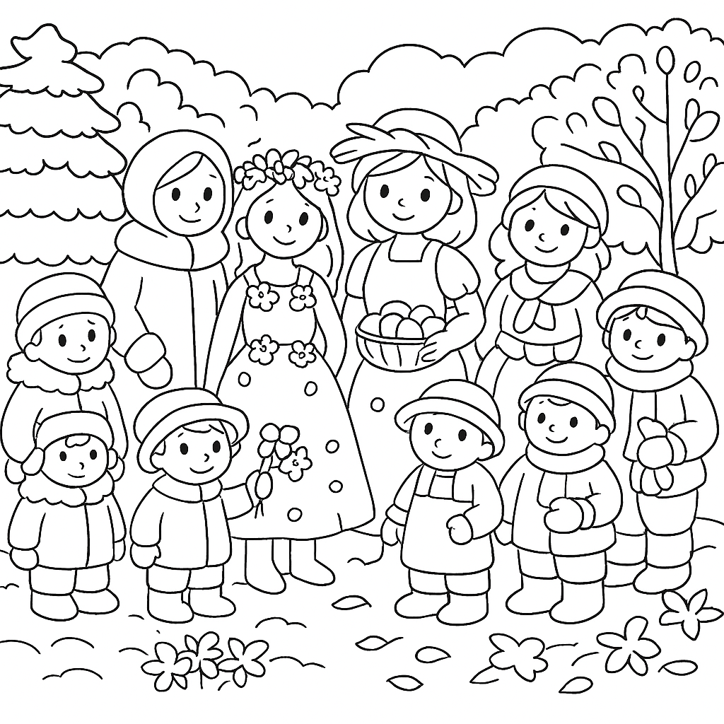 Раскраски: Четыре сестрицы