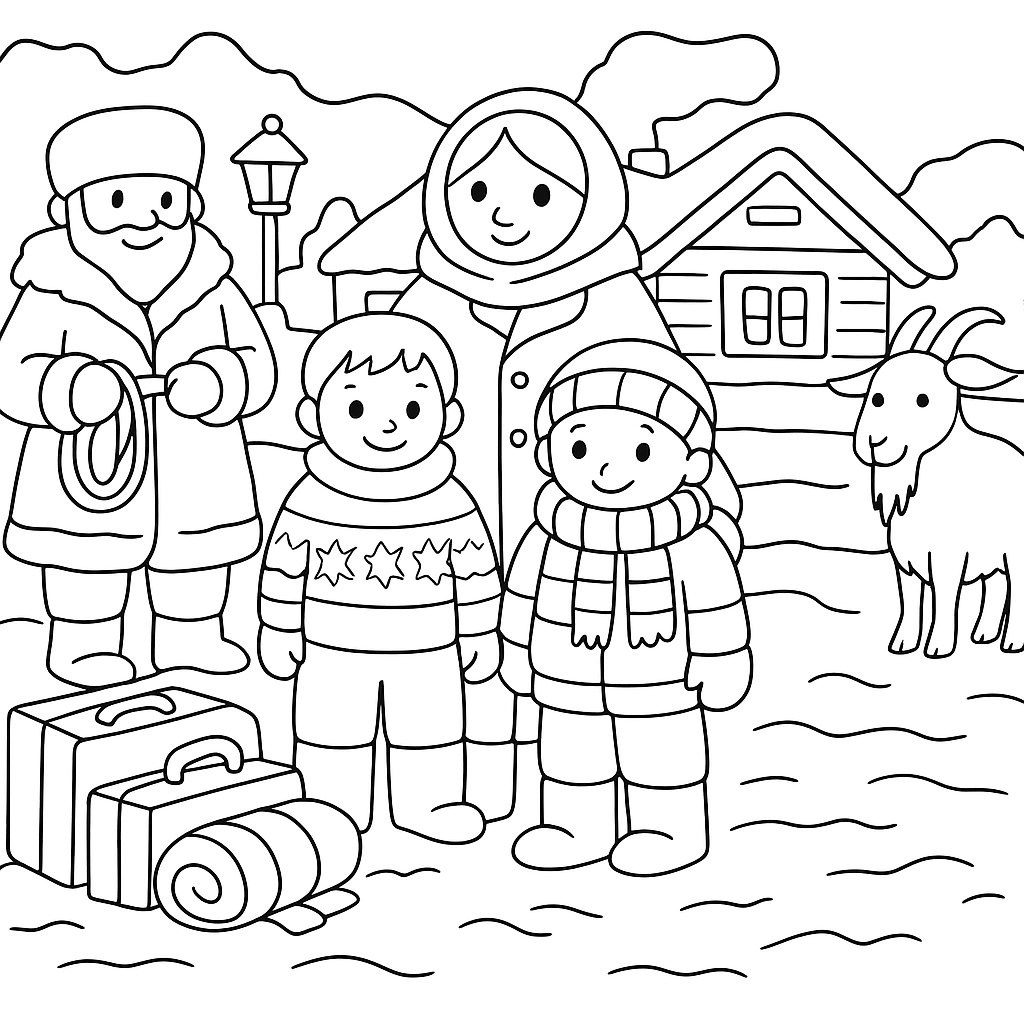 Раскраска по сказке "Чук и гек"