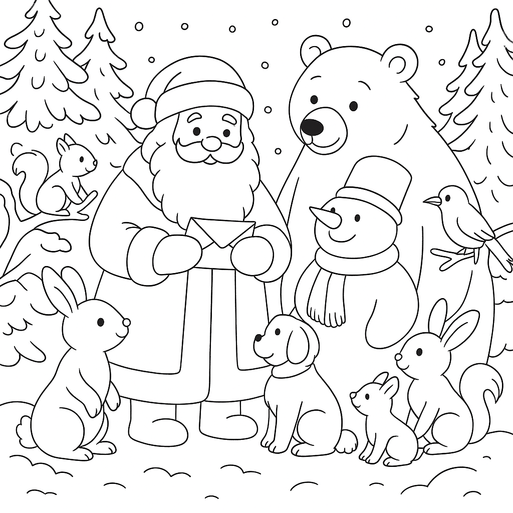 Раскраска по сказке "Ёлка - сказка сутеева"
