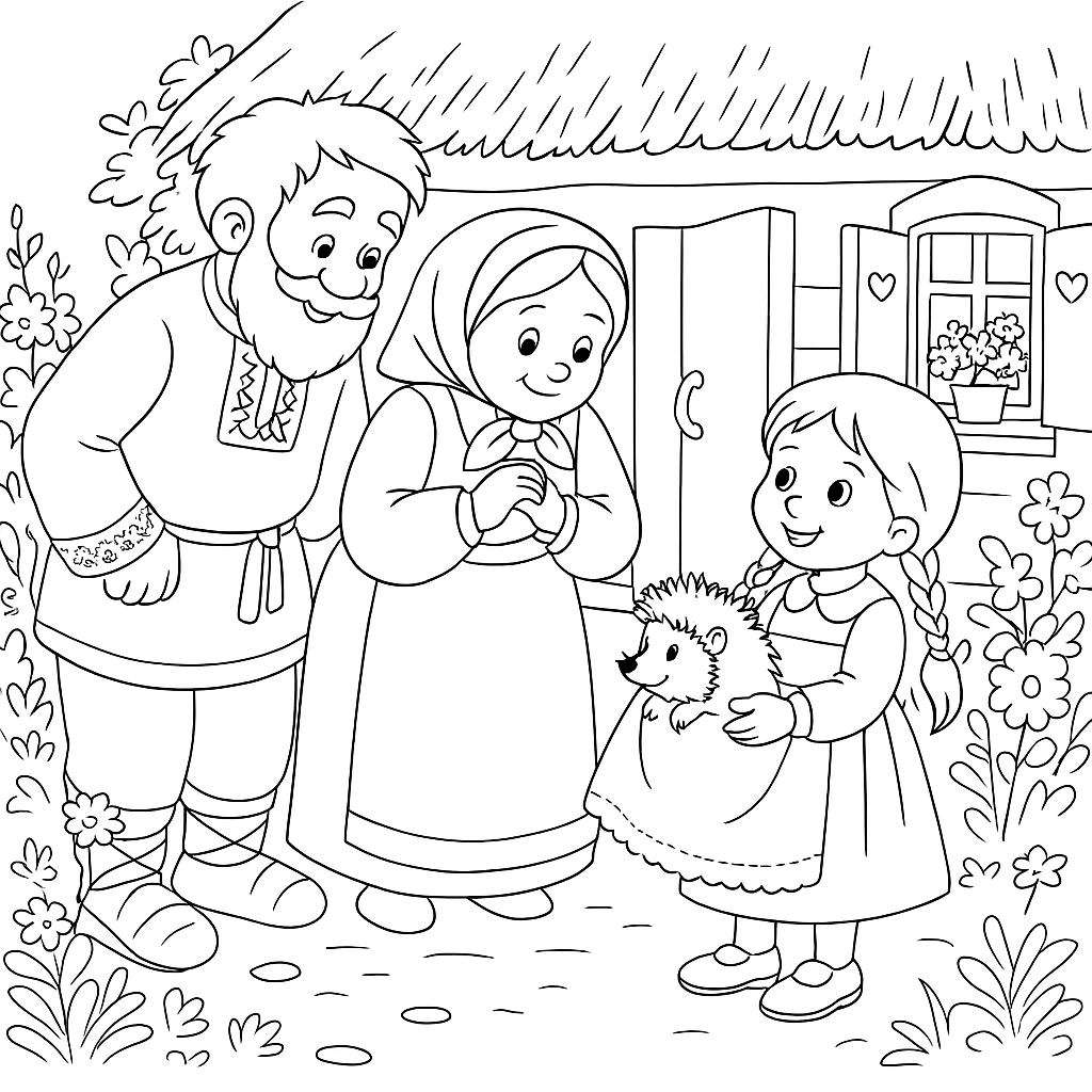 Раскраска по сказке "Пых"