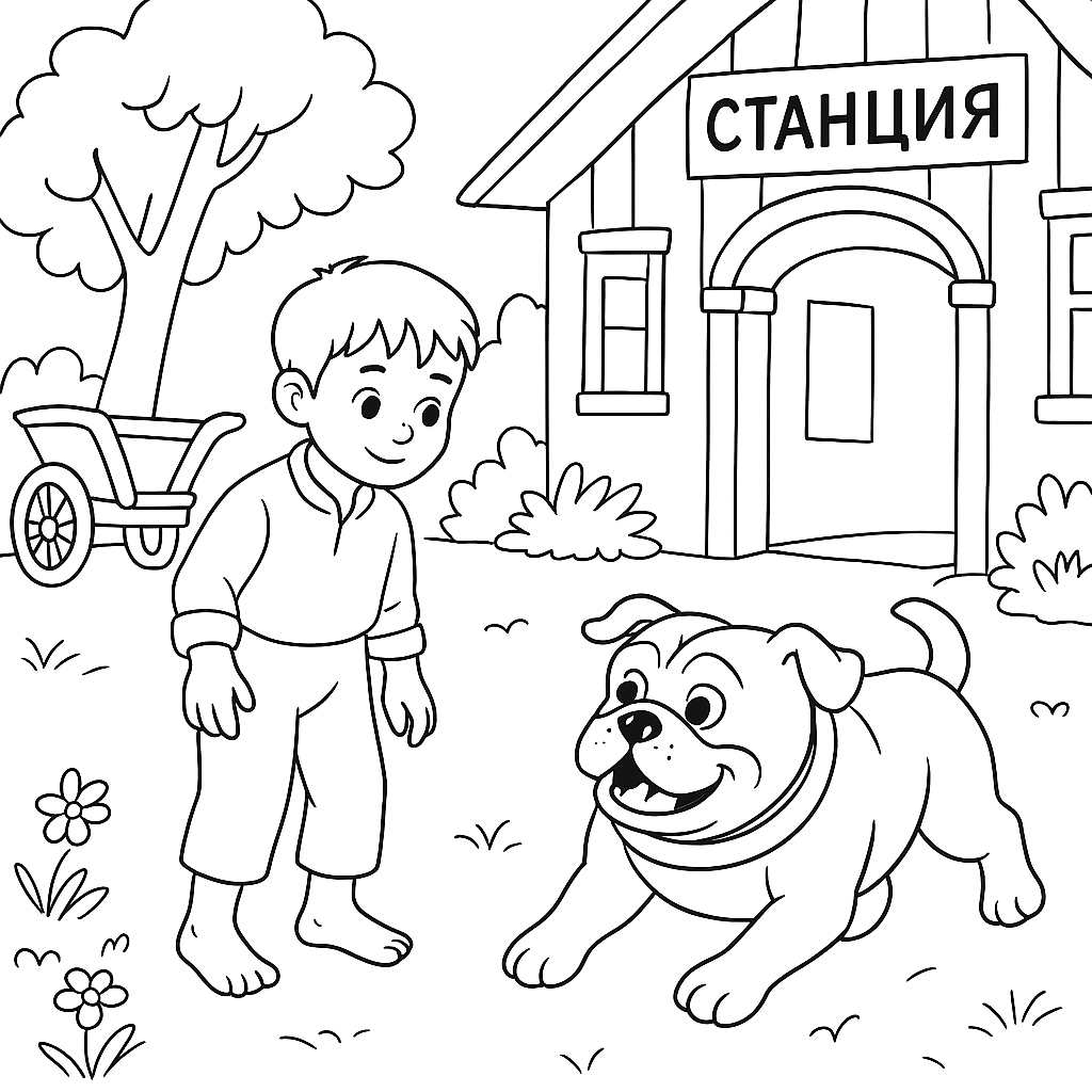 Раскраска по сказке "Булька"