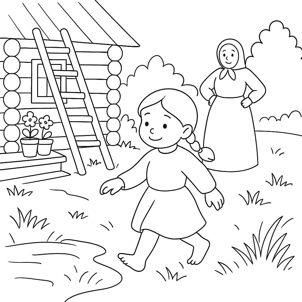 Раскраска по сказке "Аришка-трусишка"