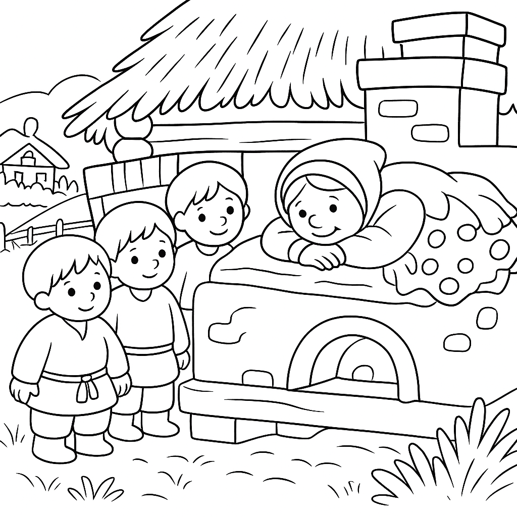 Раскраска по сказке "Иван - крестьянский сын и чудо-юдо"