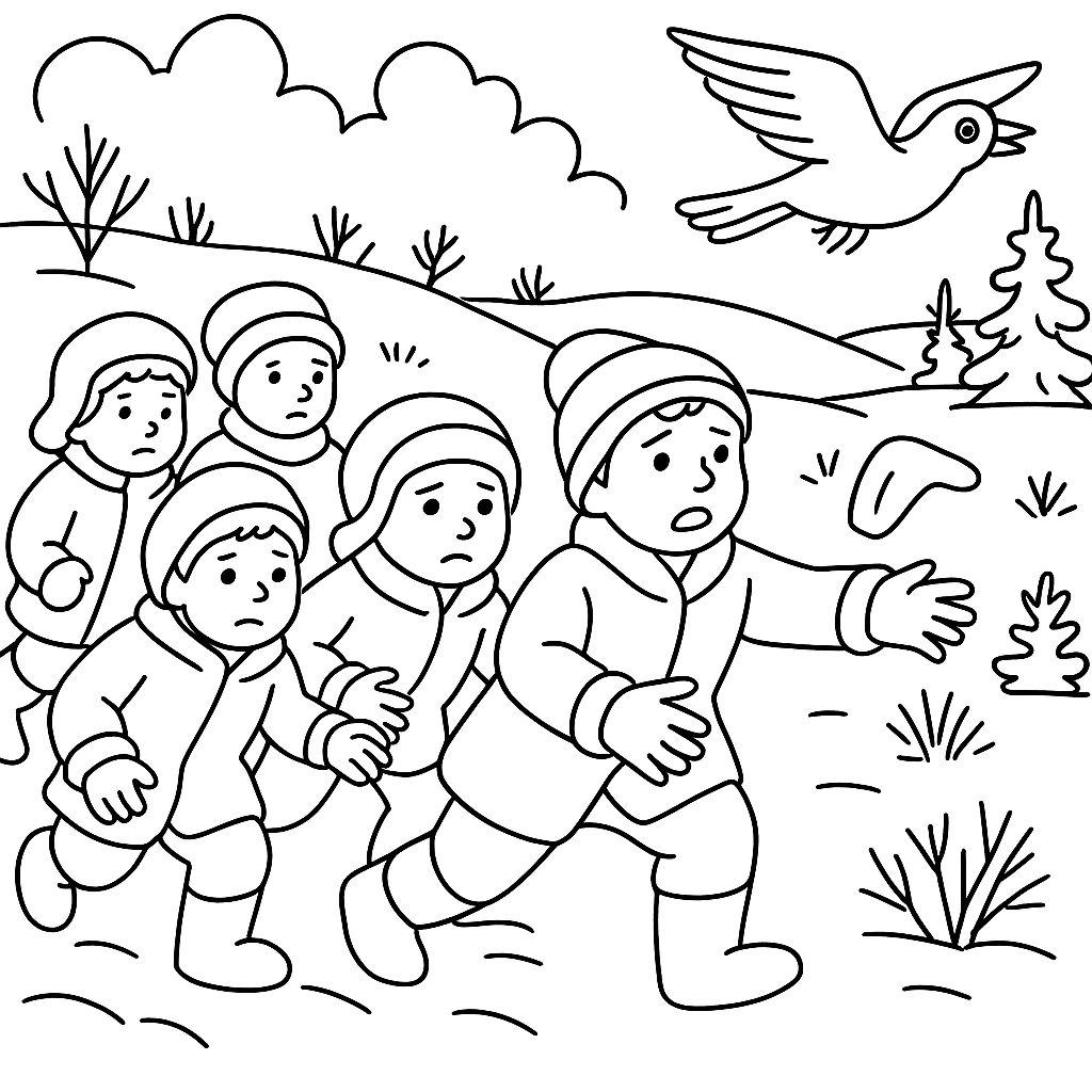 Раскраска по сказке "Кукушка"