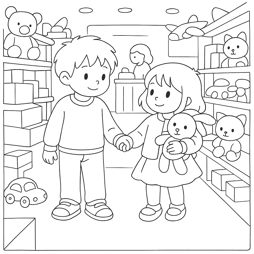 Раскраска по сказке "Ваня и старый заяц"