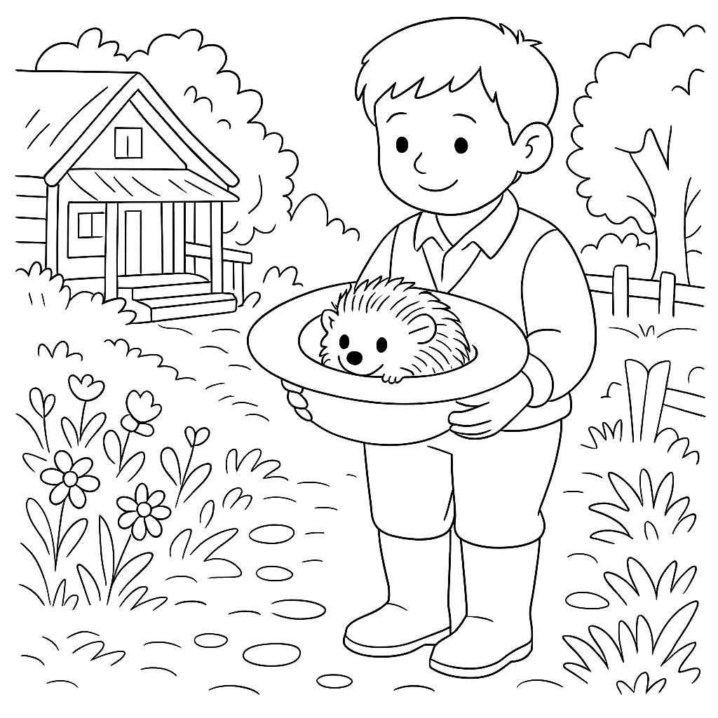 Раскраска по сказке "Ёж"