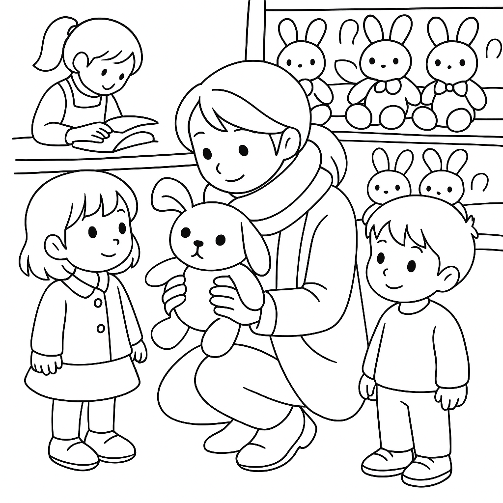 Раскраска по сказке "Ваня и старый заяц"