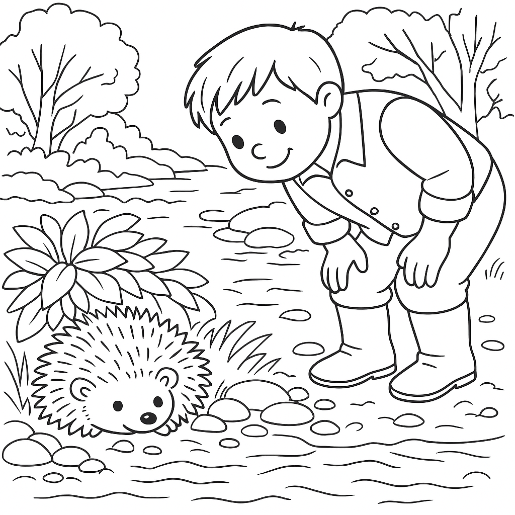 Раскраска по сказке "Ёж"