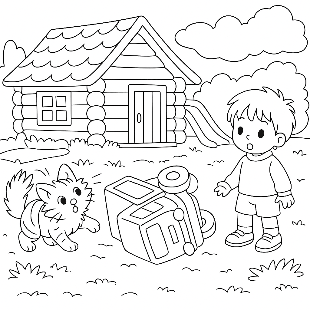 Раскраска по сказке "Игрушки: весёлые стихи для малышей"