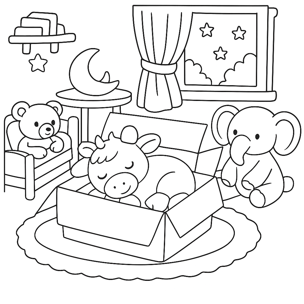 Раскраска по сказке "Игрушки: весёлые стихи для малышей"