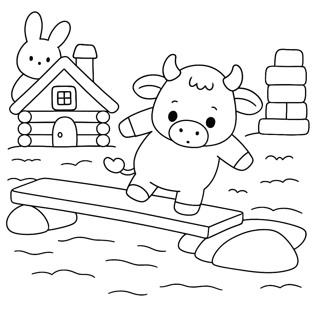 Раскраска по сказке "Игрушки: весёлые стихи для малышей"