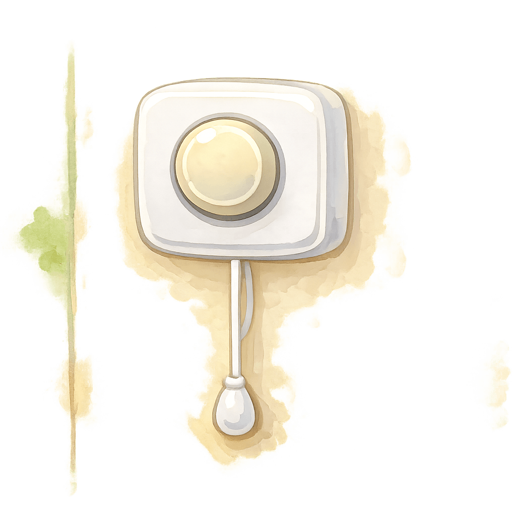 Кнопка и шнурок электрического звонка