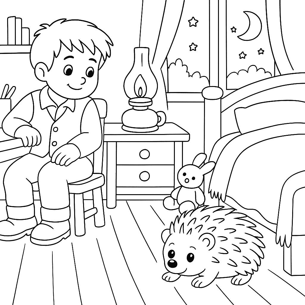 Раскраска по сказке "Ёж"