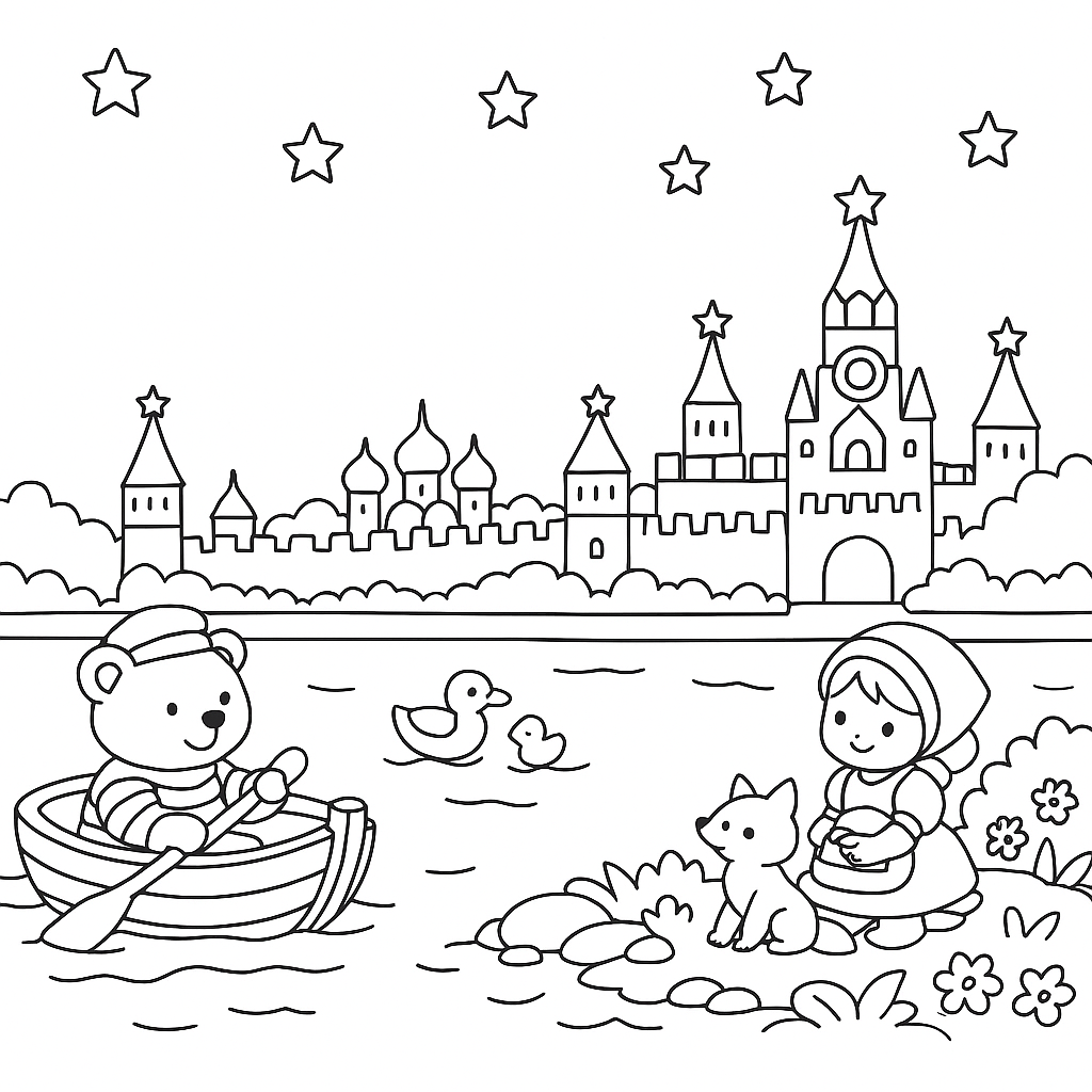 Раскраска по сказке "Веселая Азбука в стихах"