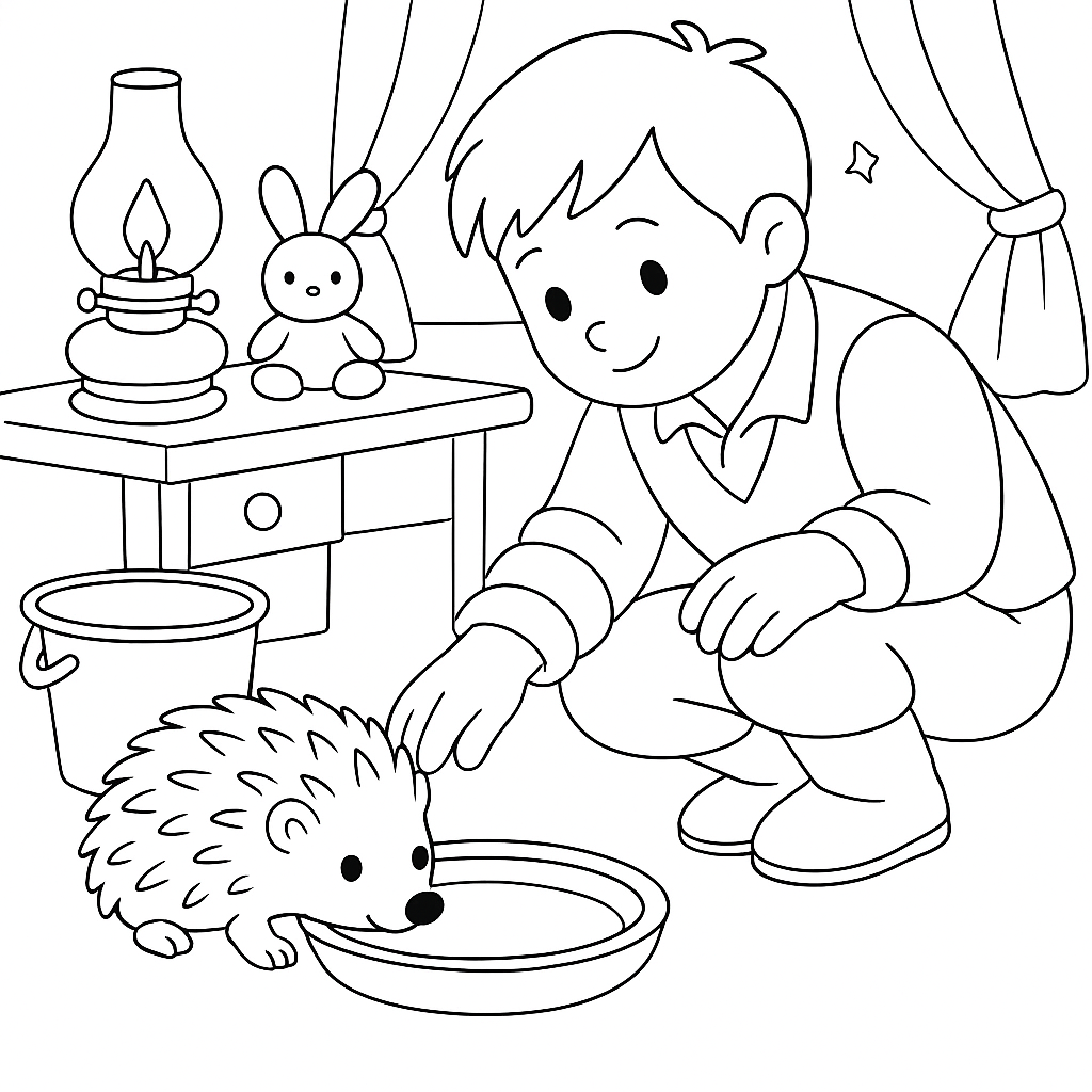 Раскраска по сказке "Ёж"