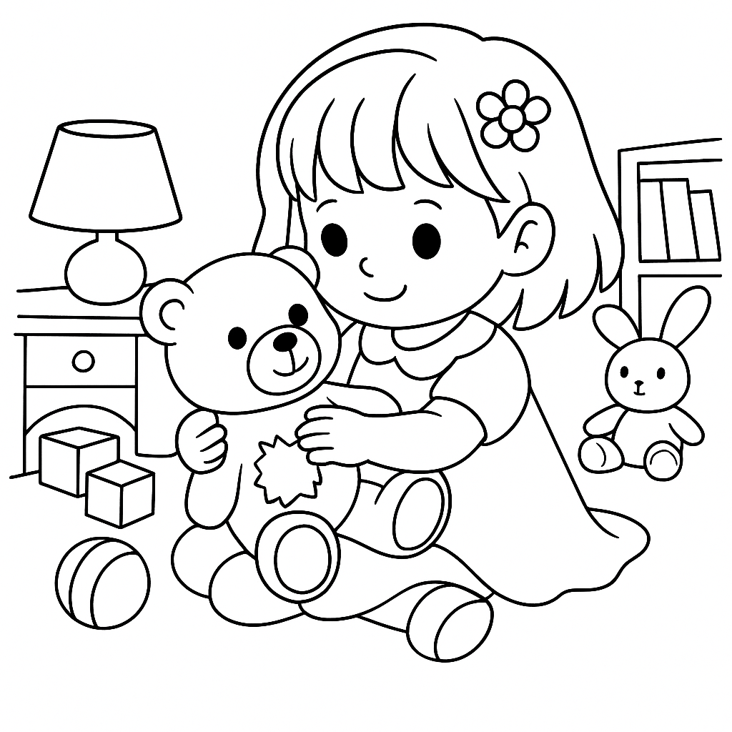 Раскраска по сказке "Игрушки: весёлые стихи для малышей"