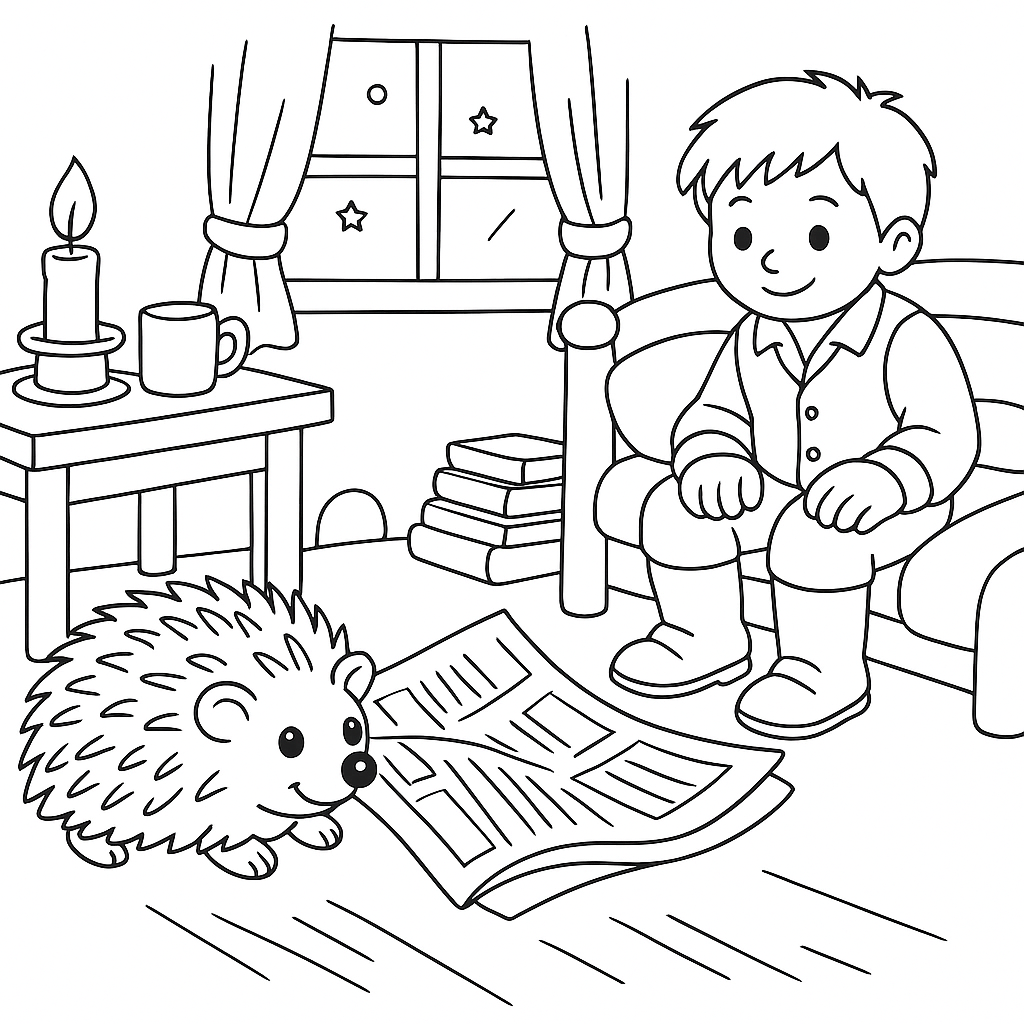 Раскраска по сказке "Ёж"